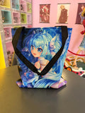 Waterproof Oxford Tote Bag with Flocking Print - Snow Hatsune Miku