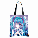 Waterproof Oxford Tote Bag with Flocking Print - Digital Hatsune Miku