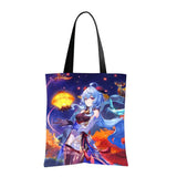 Waterproof Oxford Tote Bag with Flocking Print - Genshin Impact Ganyu