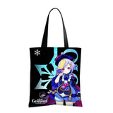 Waterproof Oxford Tote Bag with Flocking Print - Genshin Impact Qiqi